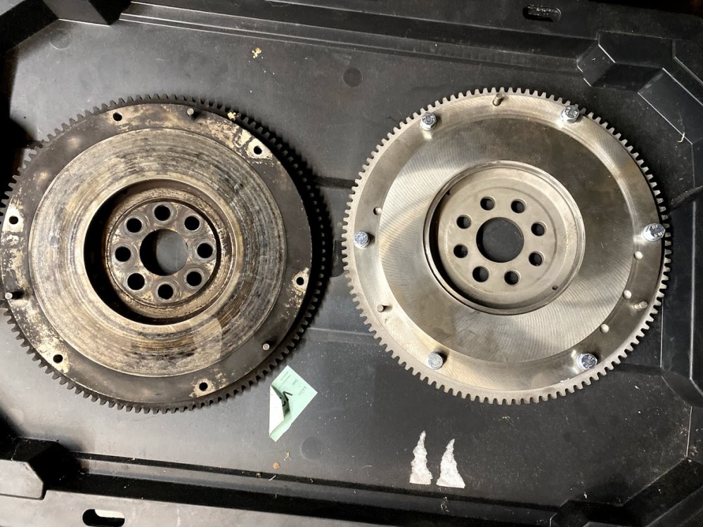 215mm Flywheel Stock vs. Lightened Comparison ﻿ BMW 2002 and other '02