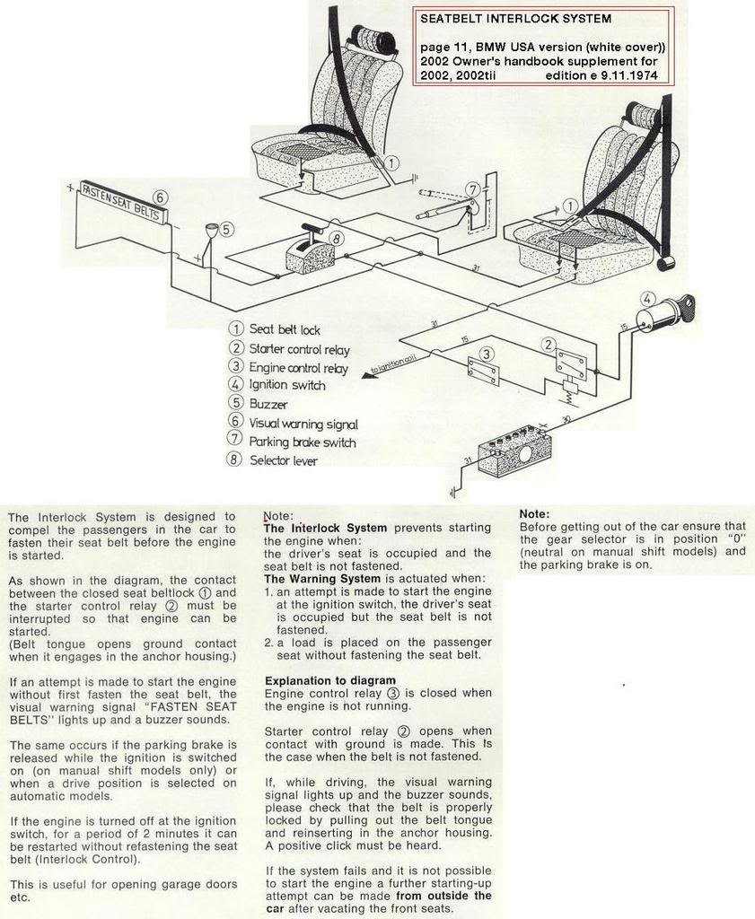 How To Bypass Seatbelt Interlock System on 1974 BMW 2002A ﻿ BMW 2002