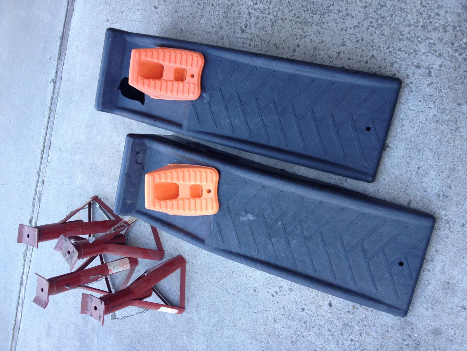 jack stands, ramps, tire chocks ﻿ Miscellaneous