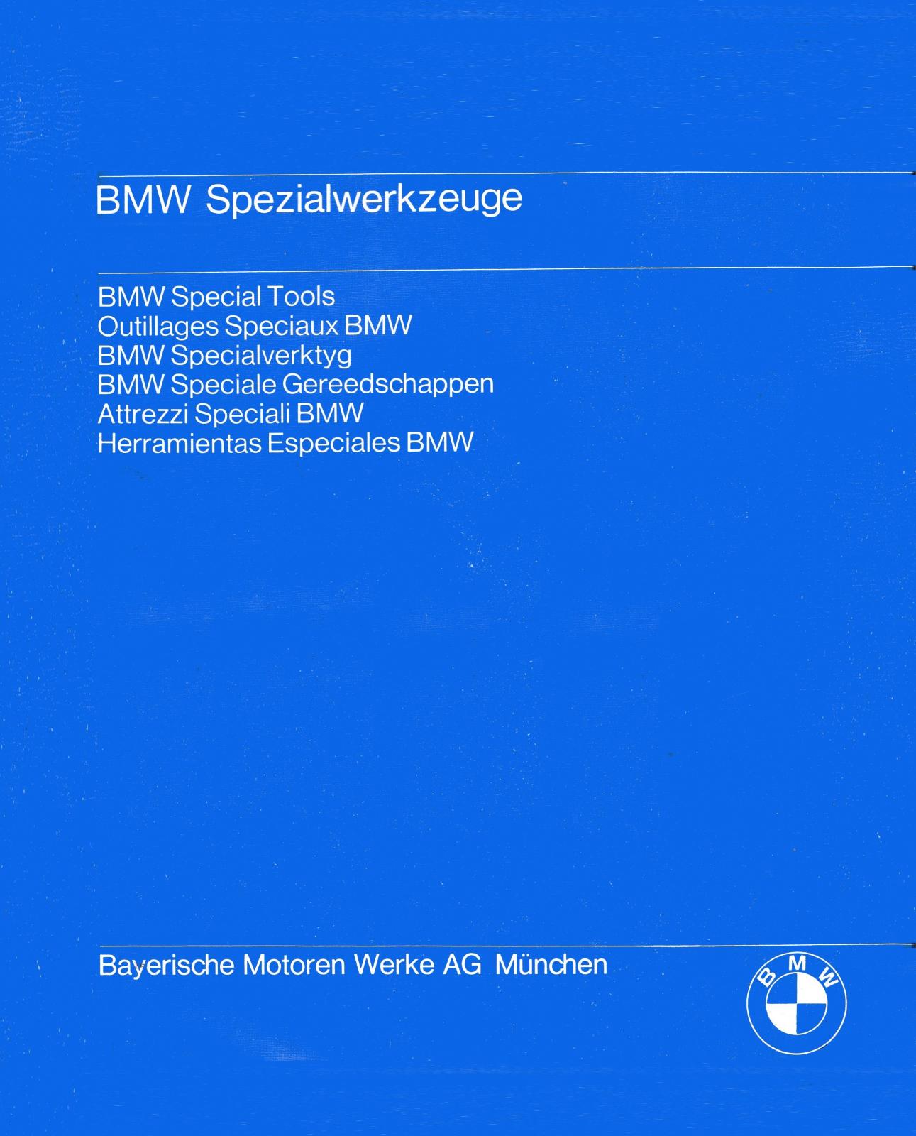 BMW Special Tools (Spezialwerkzeuge) blue books History and Reference