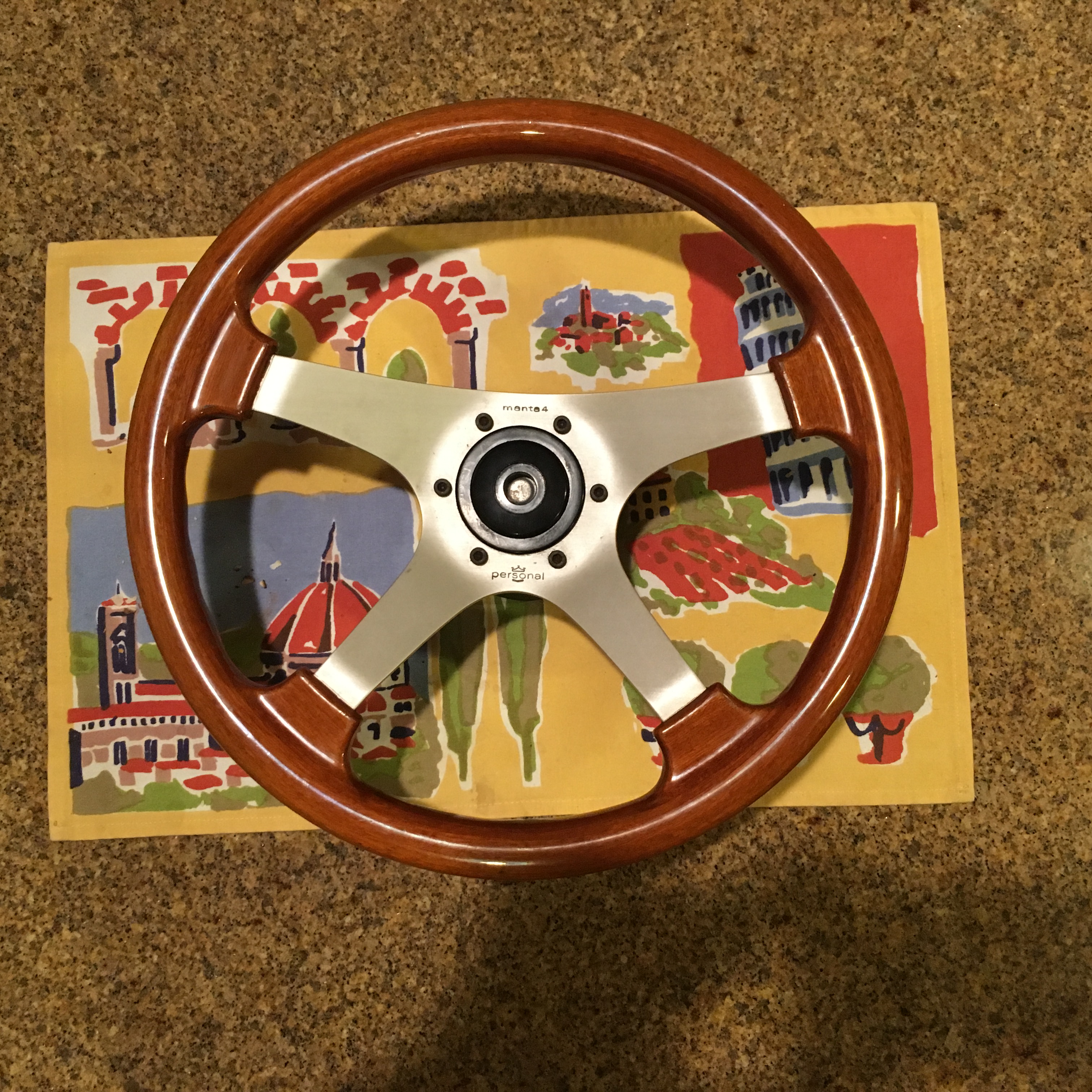 350 mm Personal Manta 4 Wooden Steering Wheel - Miscellaneous