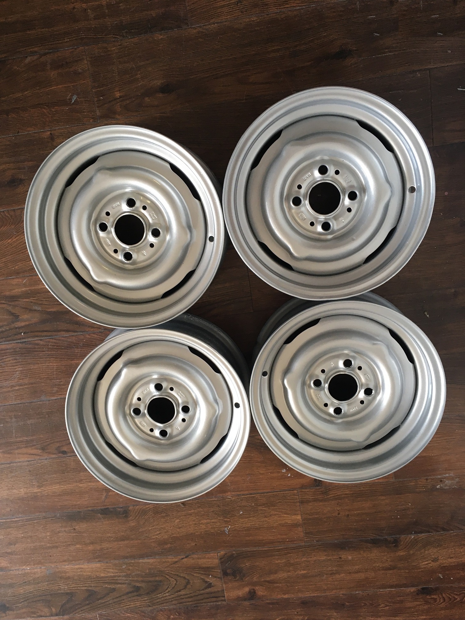 Powder coated, dates matching TII steel wheels w/NOS hubcaps ...
