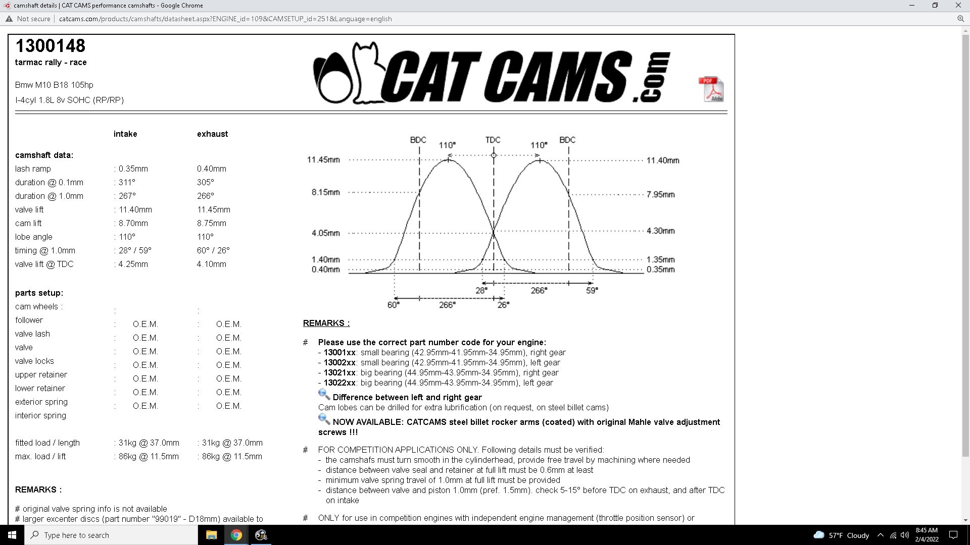 LSA of 304 camshaft? Race guys input. ﻿ BMW 2002 and other '02