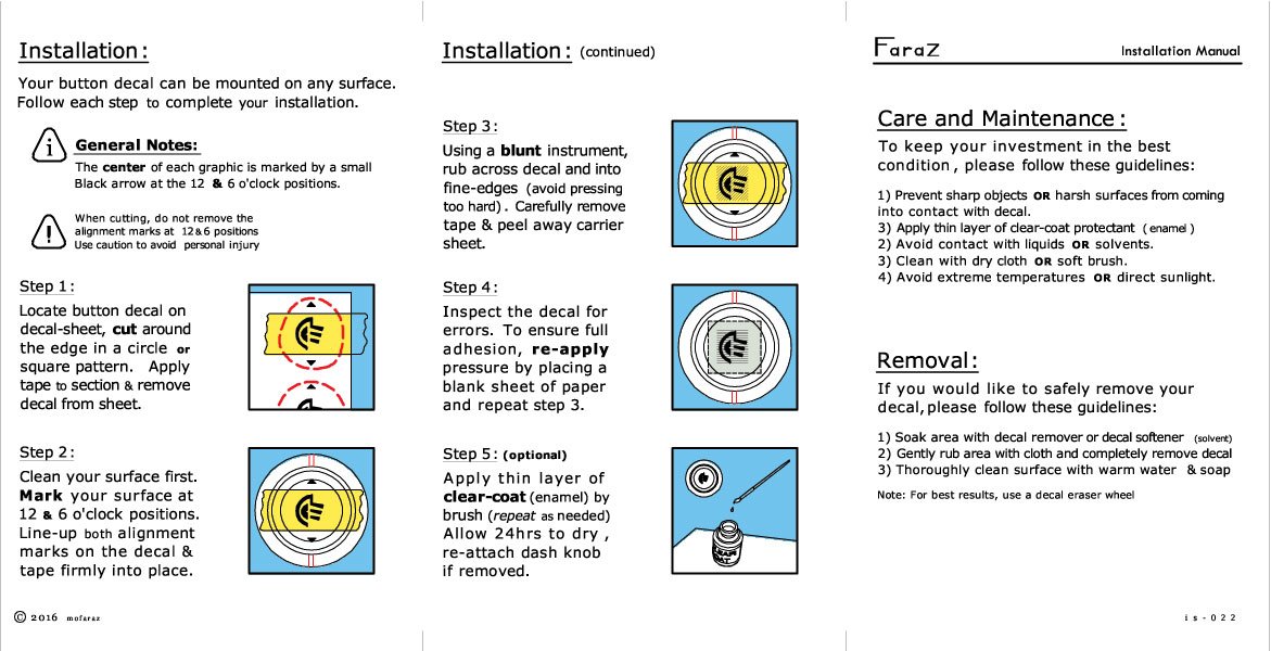 4x Dash Button Decal Kits - Miscellaneous - 2002FAQ