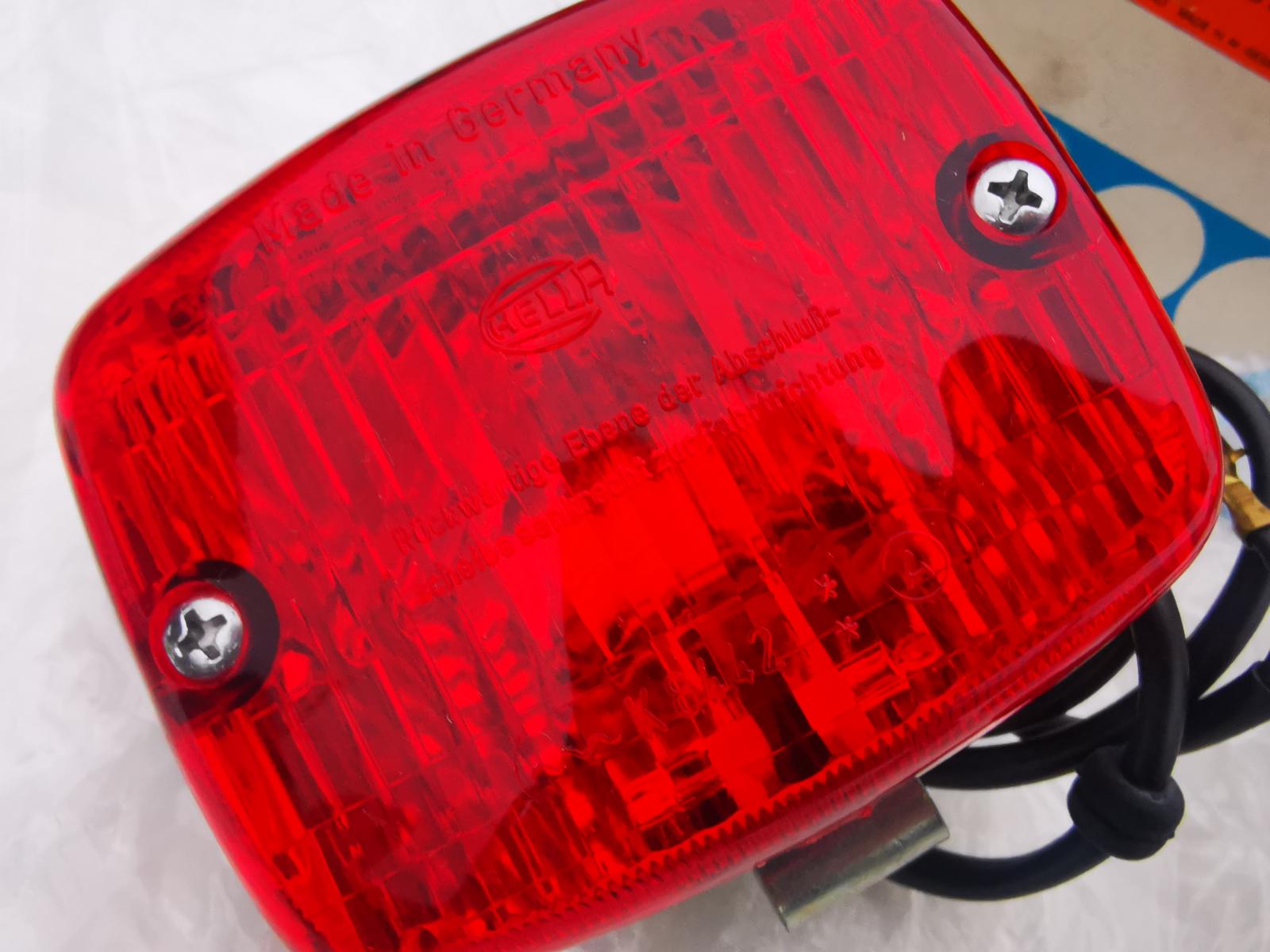 2x NOS Hella rear fog light, metal case, in original box ...