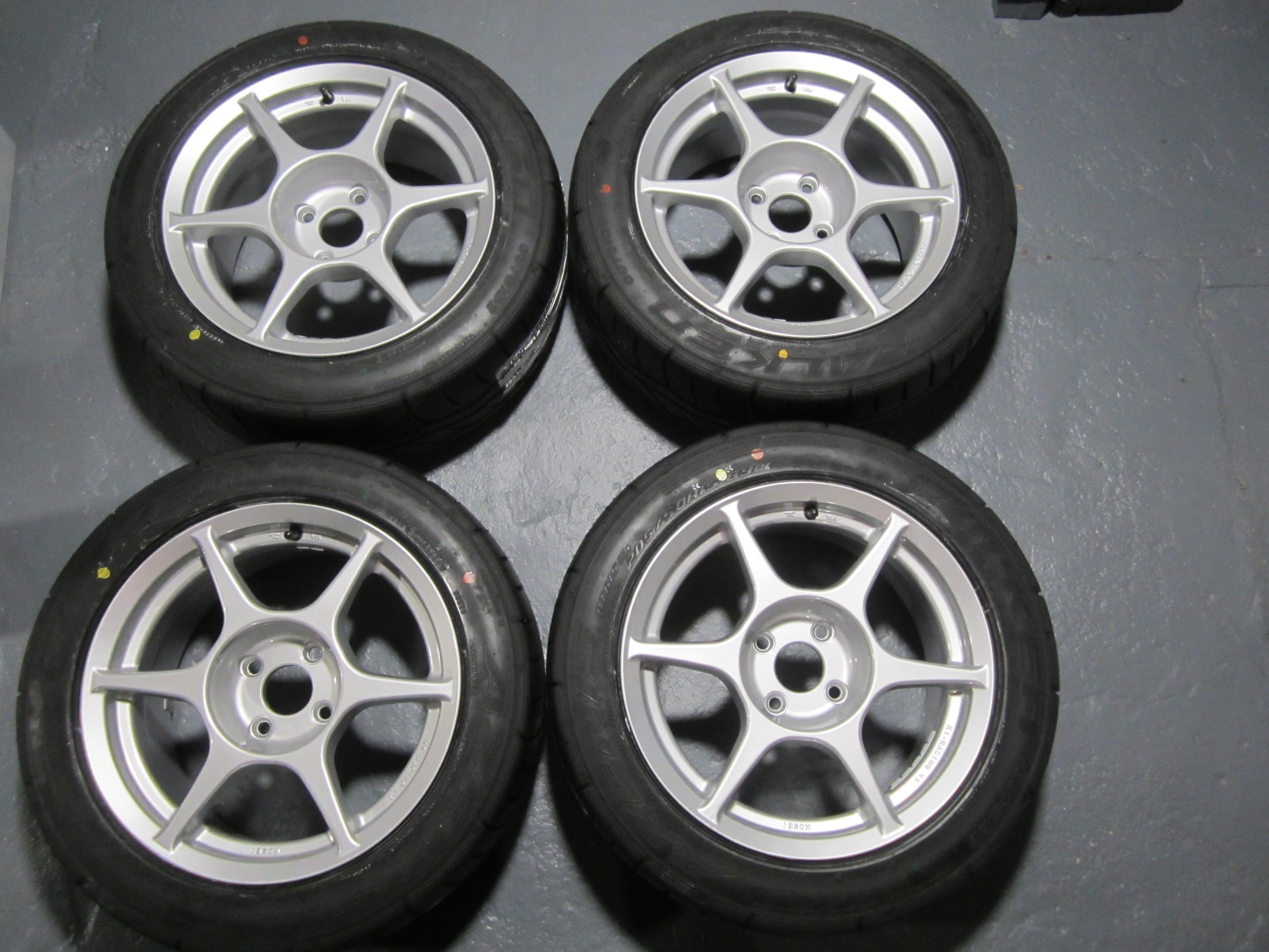 NEW 15x7 Kosei K-1 with 205/50/15 Falken Azenis RT615K+