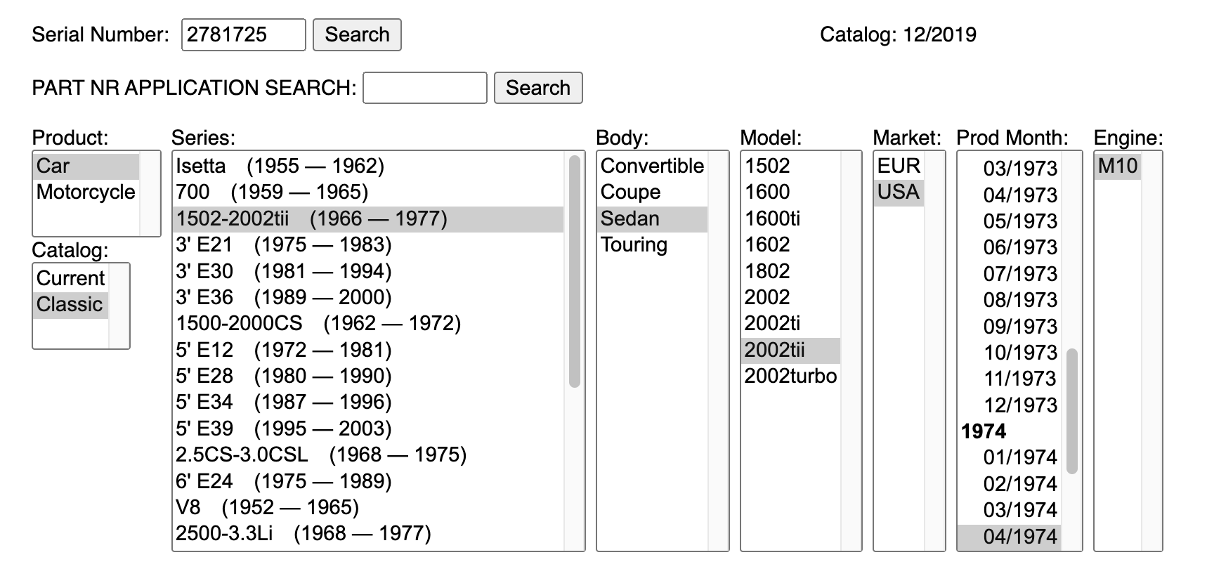 VIN check ﻿ BMW 2002 and other 
