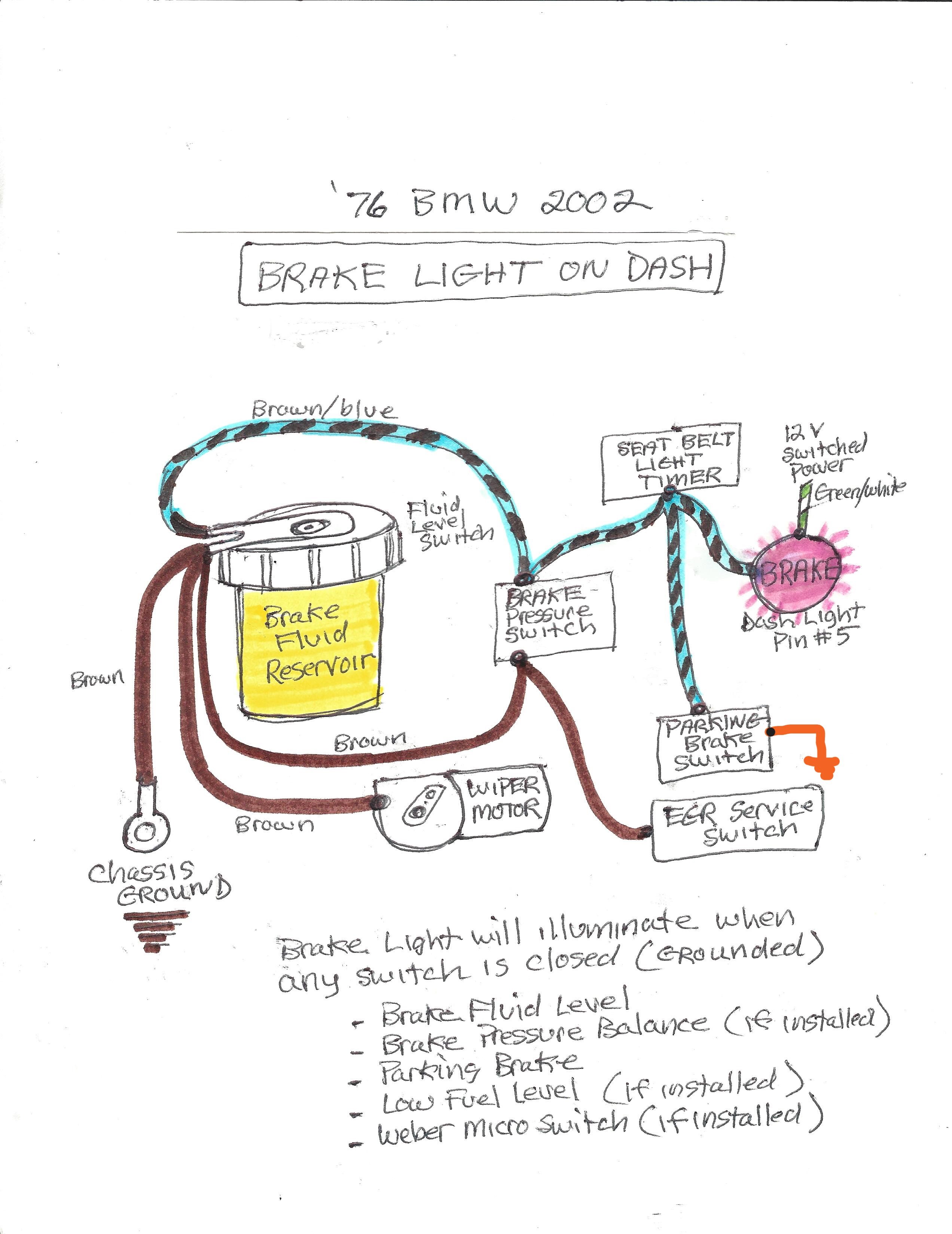 Brake light on dash flashing intermittently ﻿ BMW 2002 and other '02