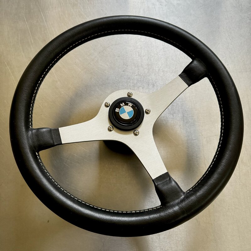 Vintage NOS BWA Gamma Leather Steering Wheel w/ Hub Adapter ﻿ Suspension and Steering
