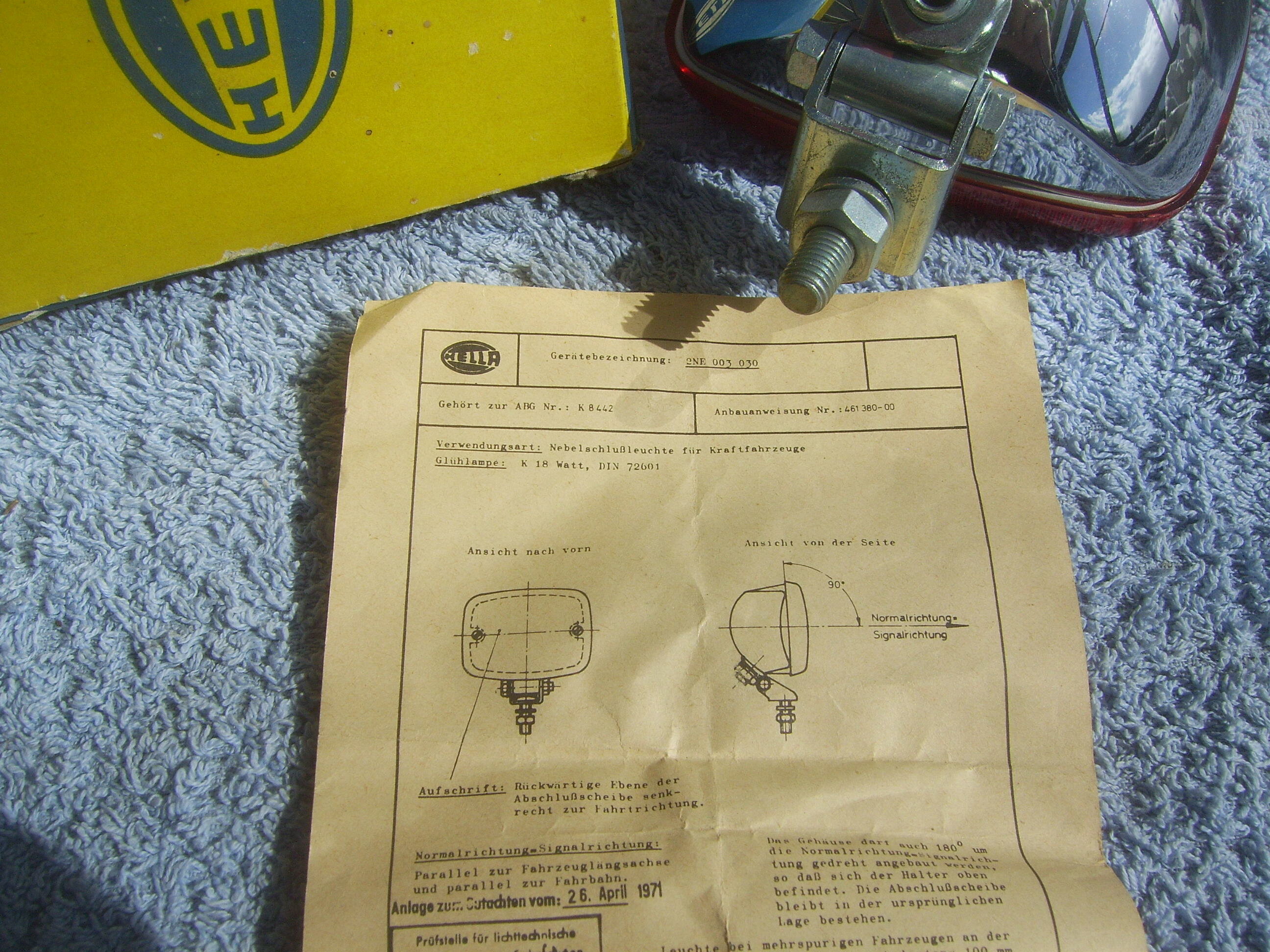 FS: NOS Hella Red Rear Fog Light |﻿ Miscellaneous