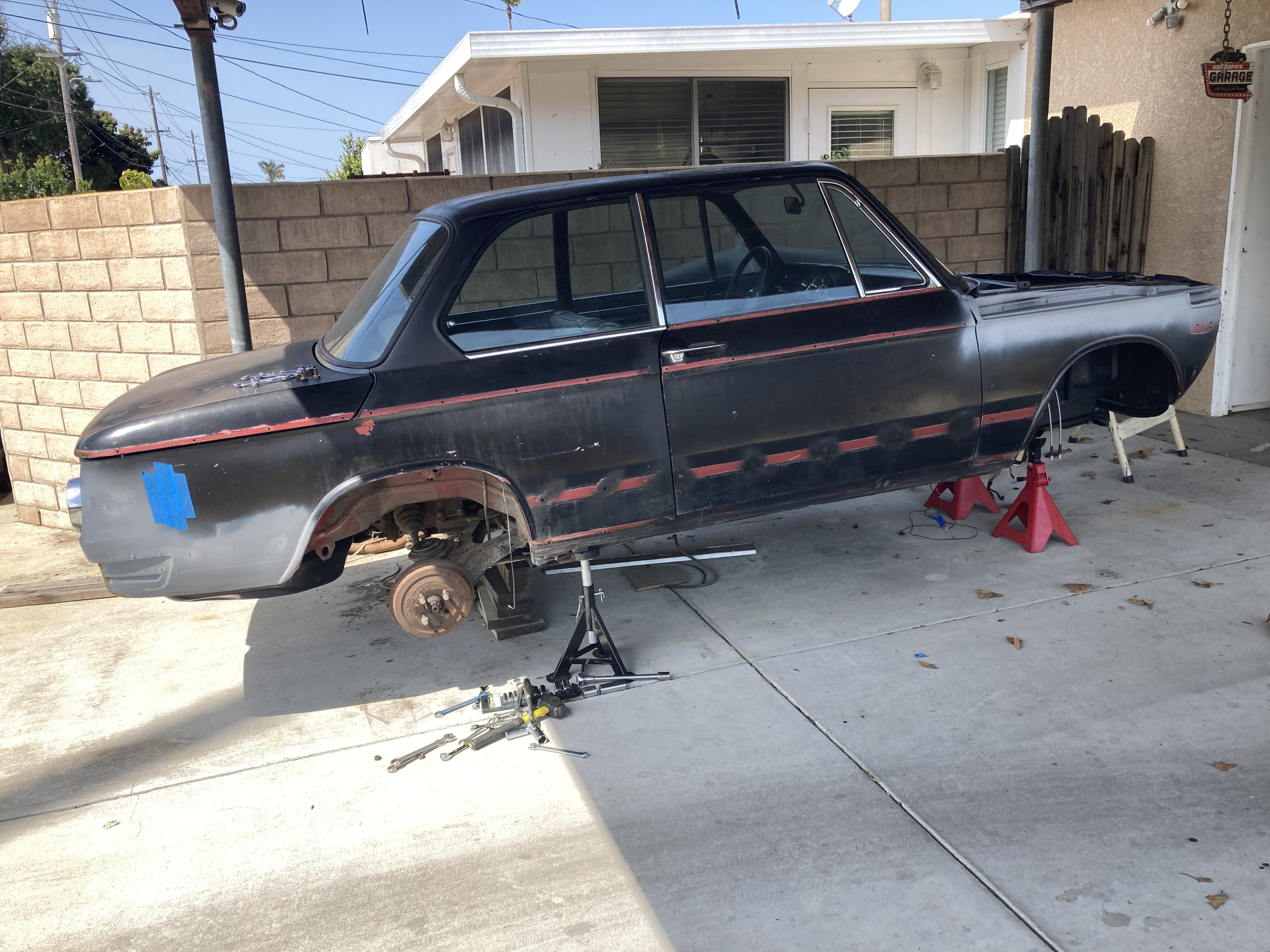 removal of rear sub frame + how to move solo with jack - BMW 2002 and ...