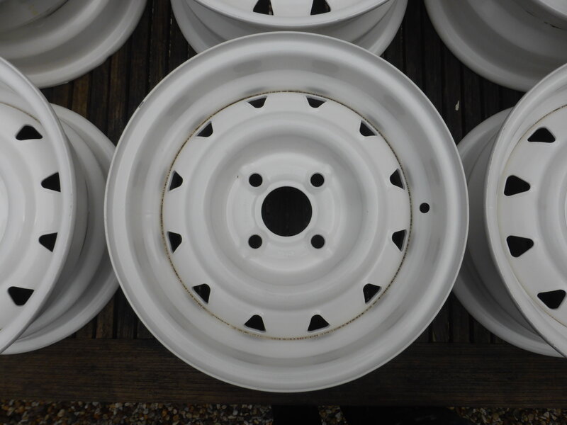 Borrani (Alpina ?) 13 inch rims 6x staggered: 5.5 / 6 / 6.5 J White ...