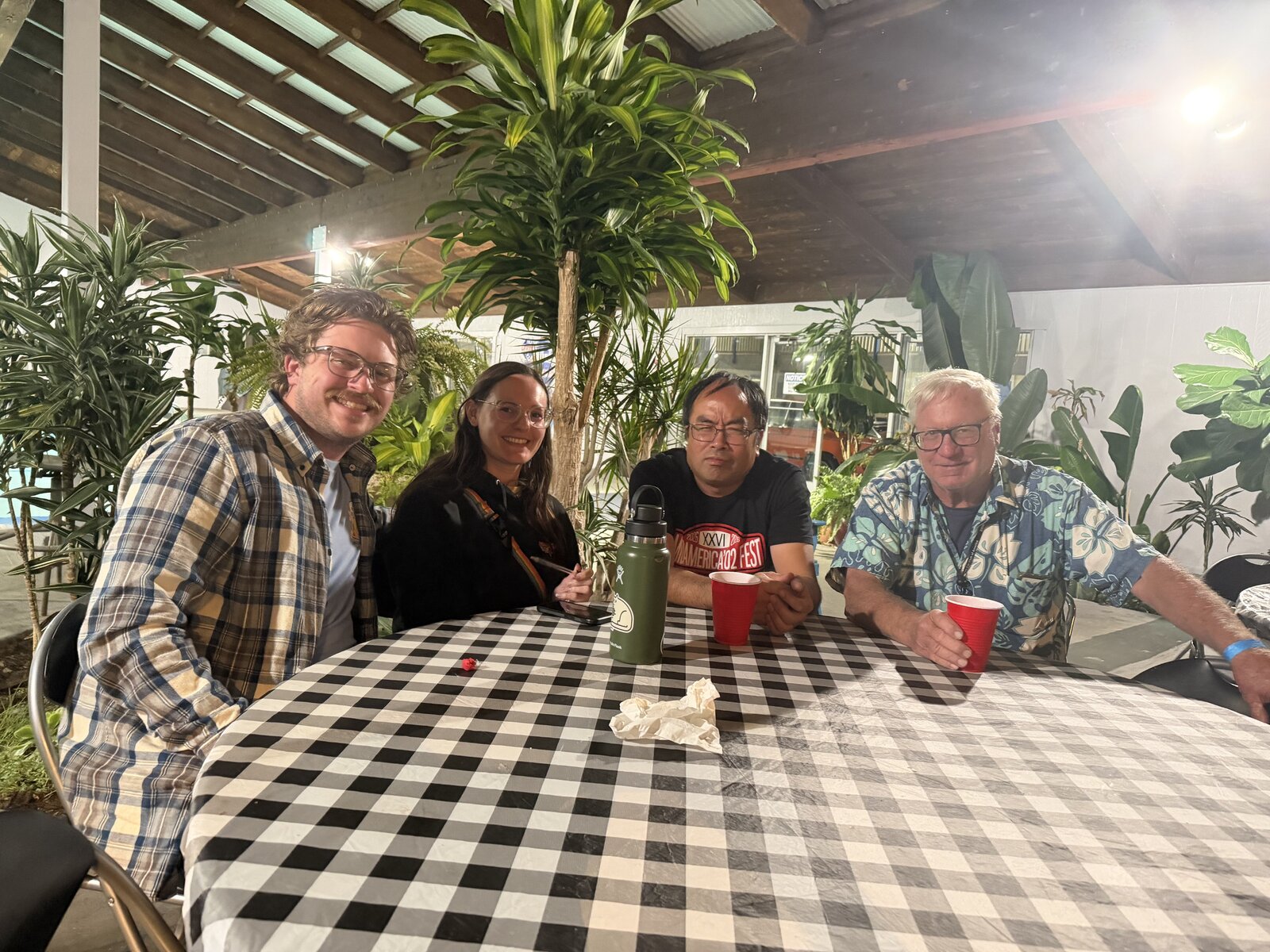 The winning trivia team celebrating